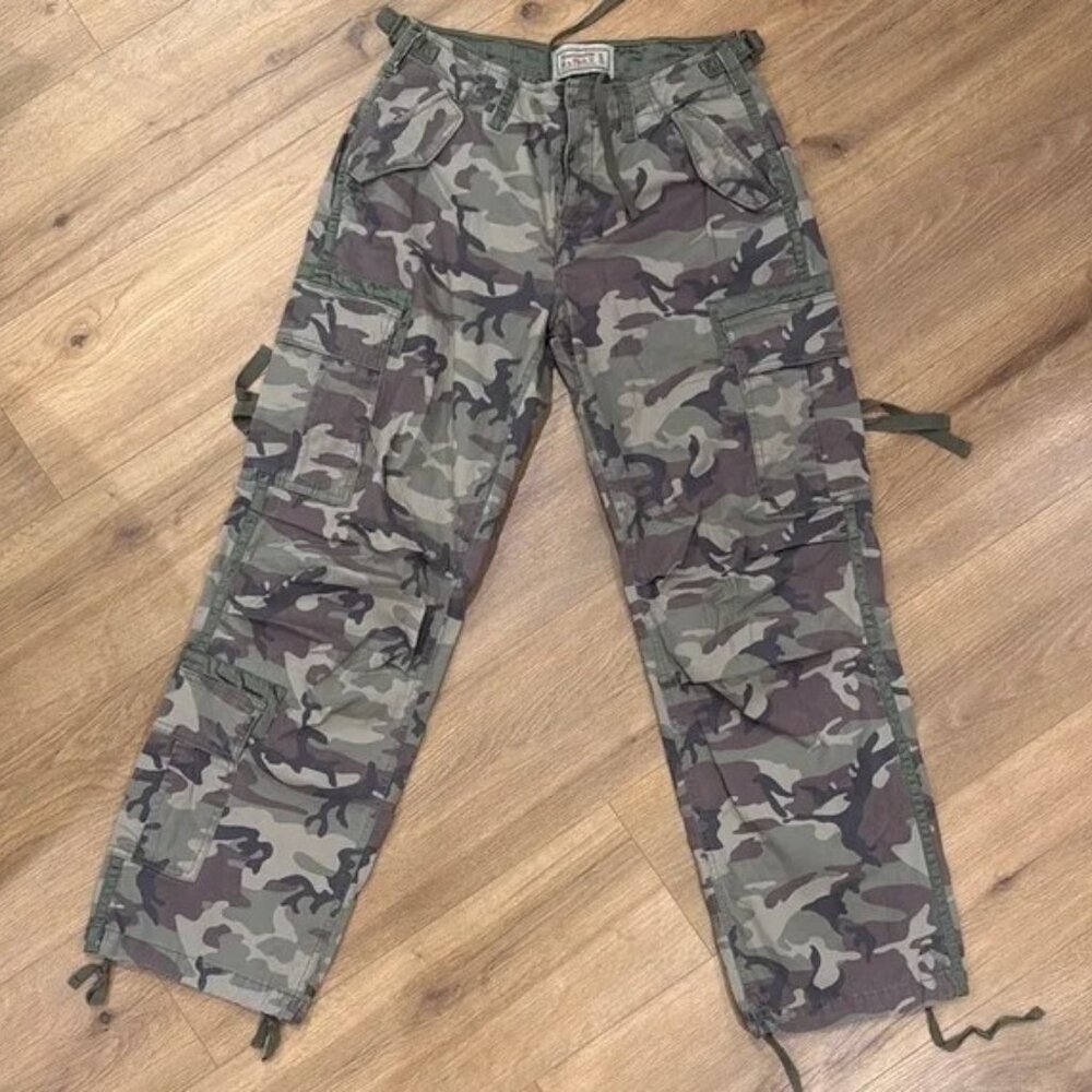 Abercrombie & Fitch Camo Cargo Pants Womens 25 Green Camouflage Utility Jogger